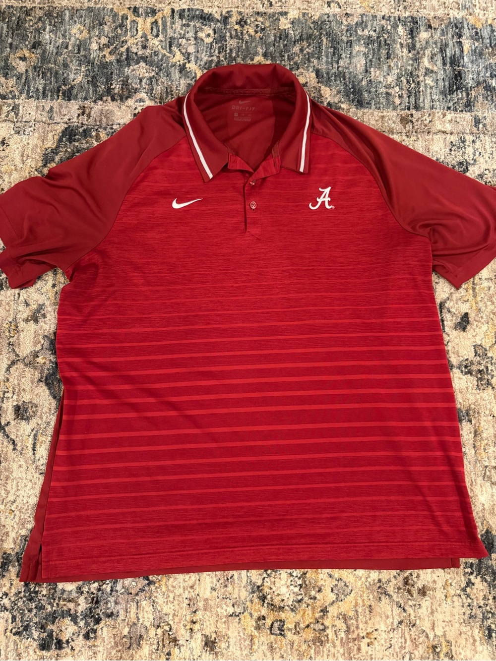 Nike Men’s Red Alabama Polo with White Accents